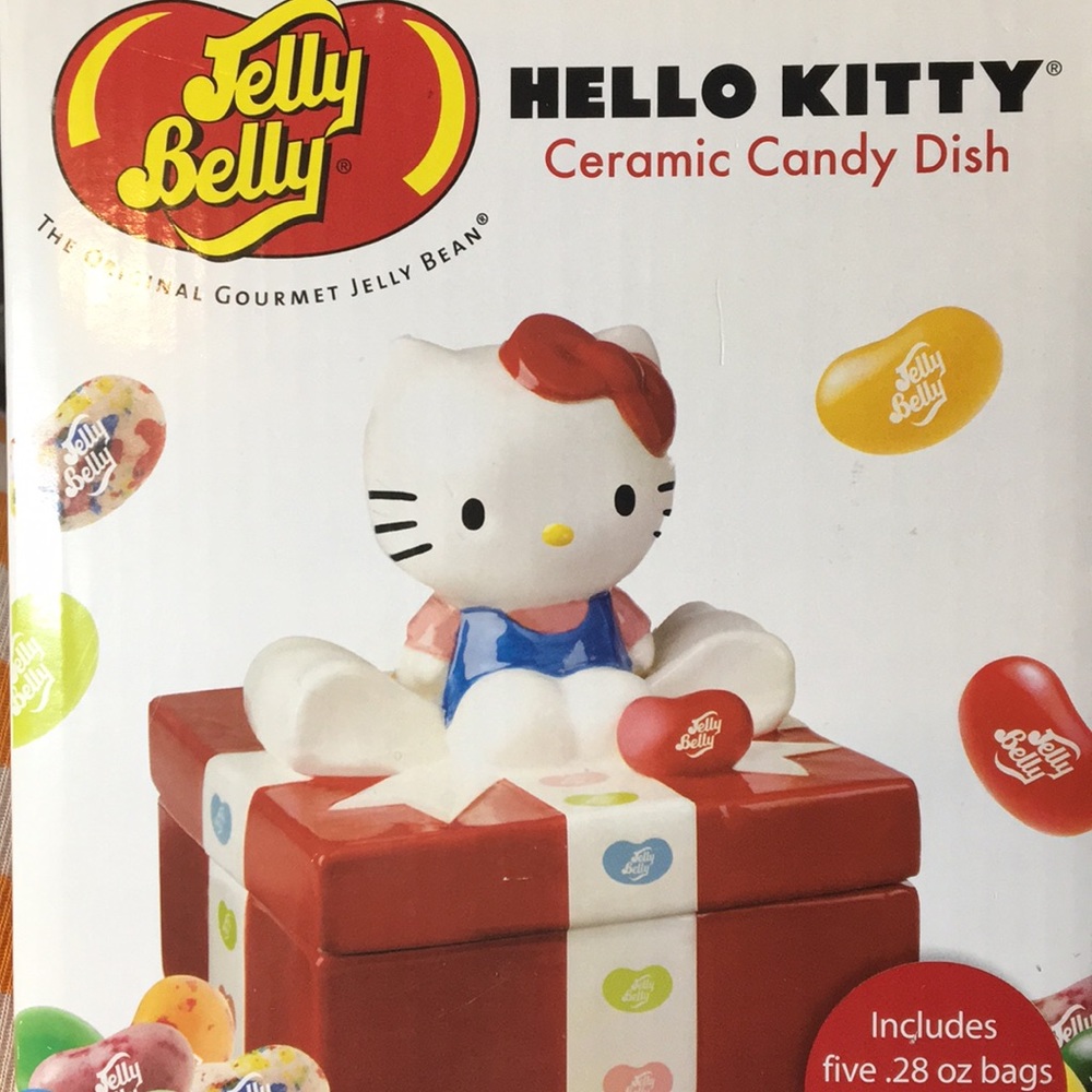 Hello Kitty Jelly Belly Ceramic Candy Dish New
